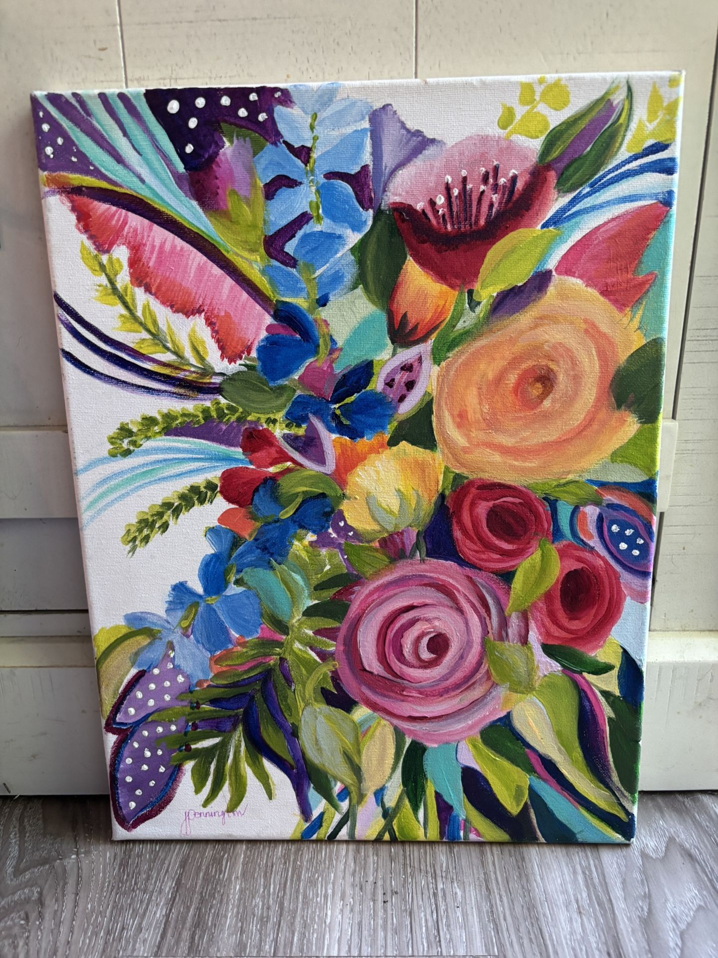 14x16” Original Acrylic On Canvas Signed