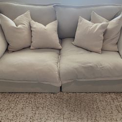 Beige Sectional Couch With Pillows