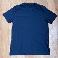 Reiss Bless Men's Marl Cotton-Blend Tailored-Fit T-Shirt in Navy Size L Large