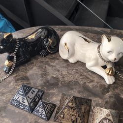 Porcelain Cats With Jewels