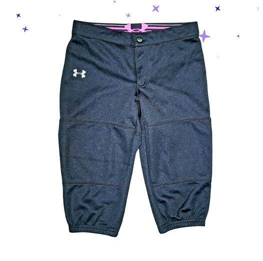 Under Armor Girl's Utility Softball Cropped Pants Black Youth Medium