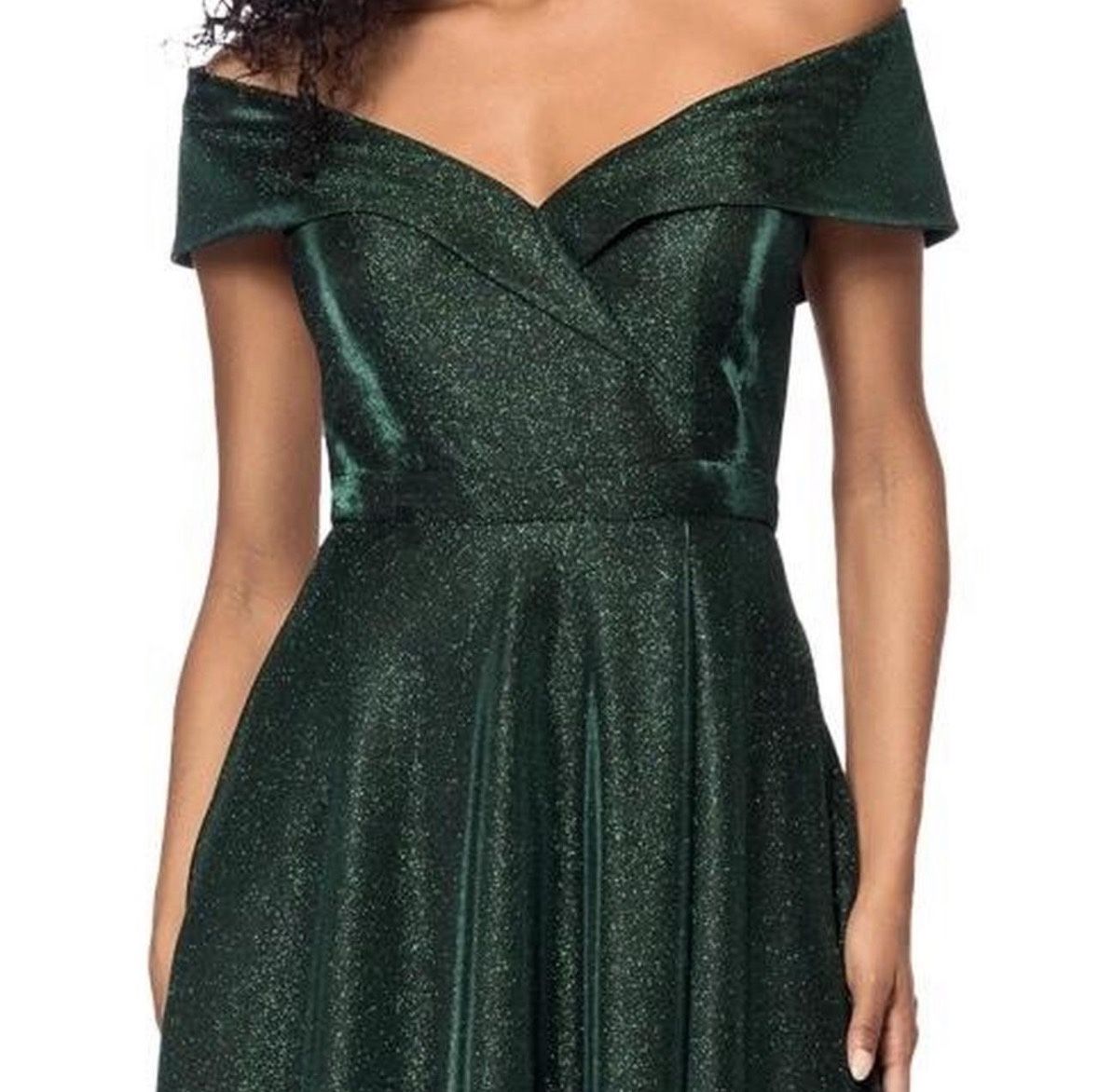EMERALD GREEN OFF SHOULDER DRESS CAMILLE LA VIE