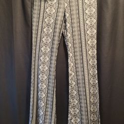 Black & White Palazoo Patterned Stretch Pants