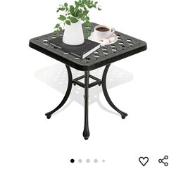 Outdoor patio metal end table. New