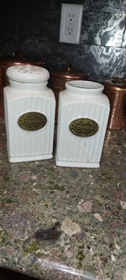 2 Ceramic Containers  Home Decor