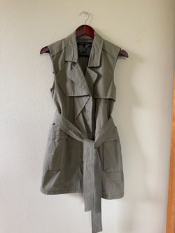 khaki stylish long vest/dress small size worn once