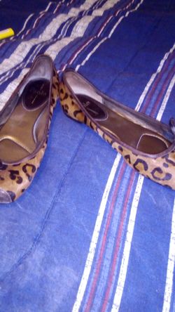 Linea Paolo horse hair leopard print flats