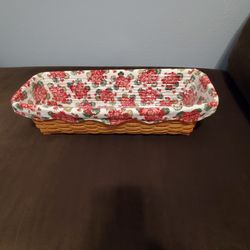 Longaberger Basket With Liner And Protector