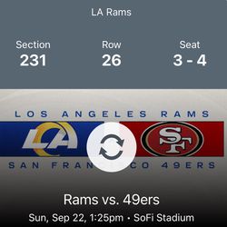 Rams Vs 49ers, 2 Tickets, Level 231