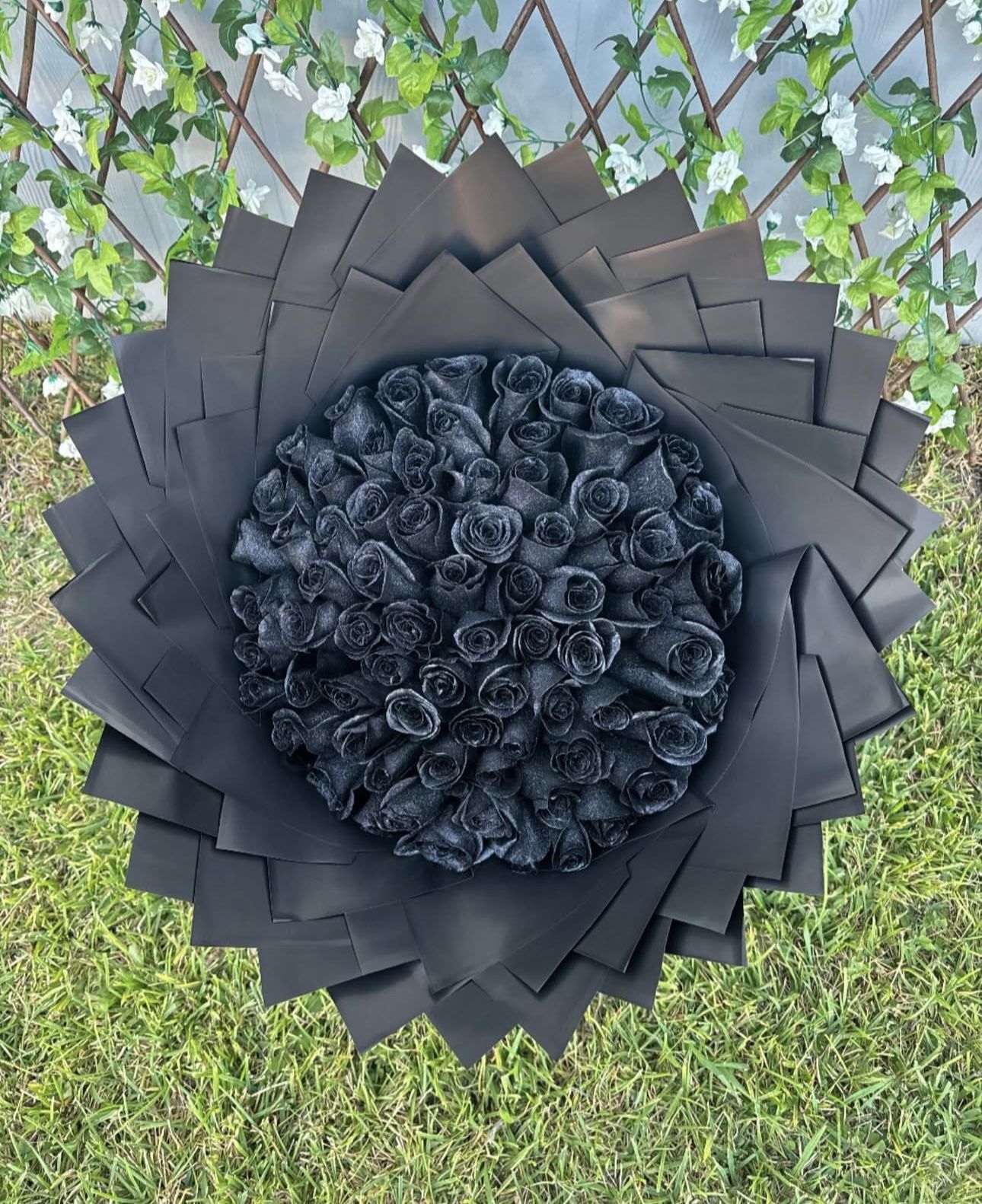 75 Black Glitter Roses Bouquet