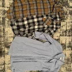 Women’s Long Sleeve Collared Shirts Button Up Flannel Size Medium 