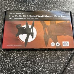 This is a Monoprice Low Profile Tilt & Swivel Wall Mount Bracket designed for LCD, LED, or Plasma TVs ranging from 26 to 47 inches with a maximum weig