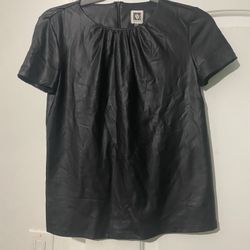 Black Anne Klein leather inspired top size XXS
