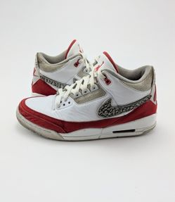 Mens Jordan 3 Retro 'Tinker White University Red' Shoes CJ0939-100 Size 10.5