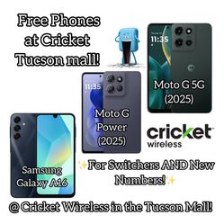 🎁Free Phones For Switchers & New Numbers @ Cricket Tucson Mall! 🎄