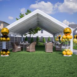20x32 FT Party Tent with 3 Storage Bags & Removable Sidewalls, Outdoor Canopy Gazebo for Carport Camping Garden Wedding BBQ Commercial