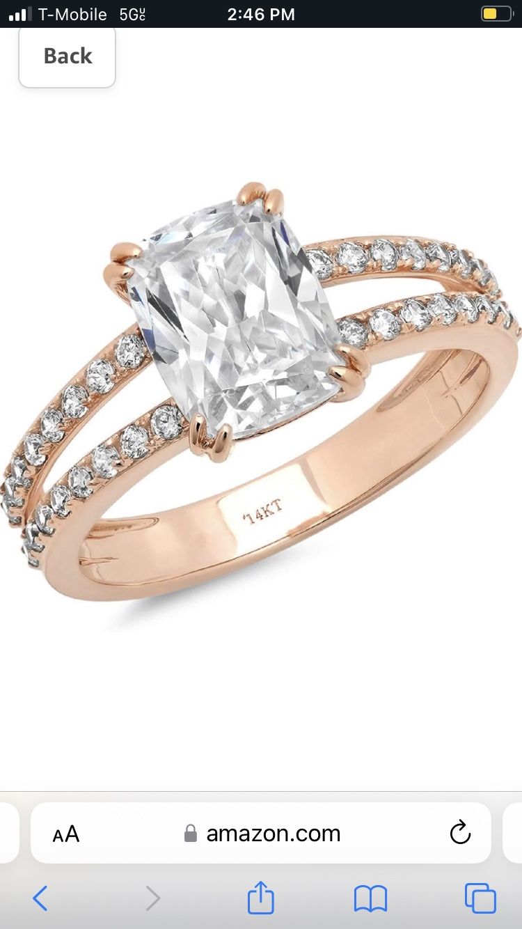 4.65 Ct Cushion Brilliant Cut Solitaire Promise Wedding Engagement Bridal Anniversary Ring 14K Rose Gold