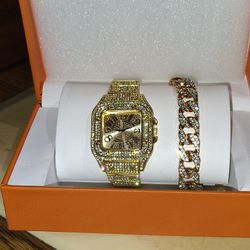 Iced Out Watch And Bracelet Asking 30