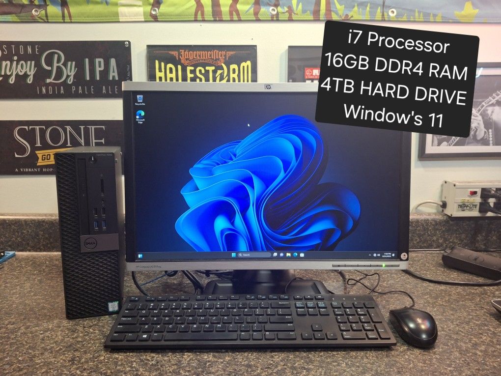 Dell i7 Desktop Computer With Monitor Keyboard And Mouse Included