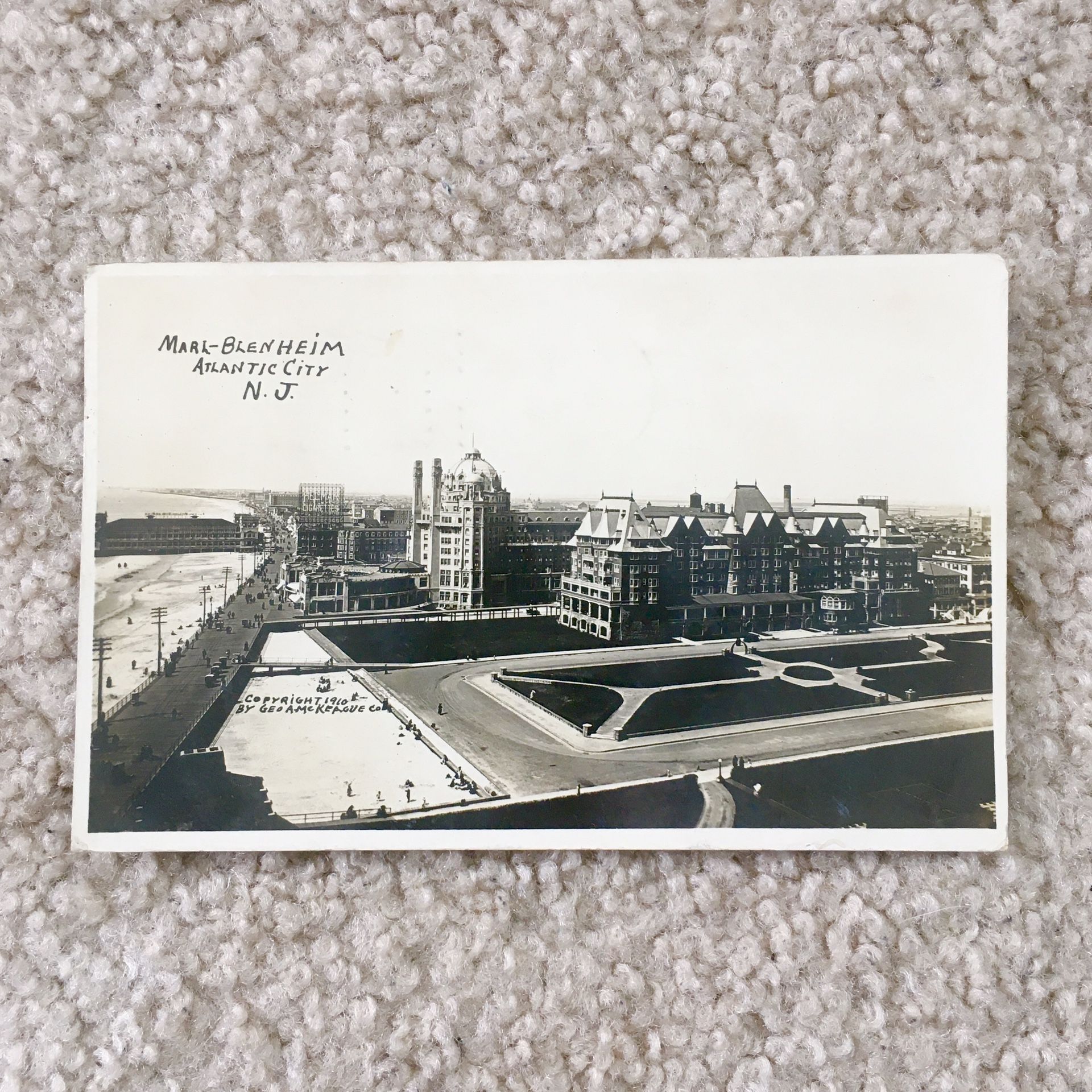 Vintage 1910 RPPC Postcard Atlantic City NJ - MARLBOROUGH-BLENHEIM HOTEL - RARE!!