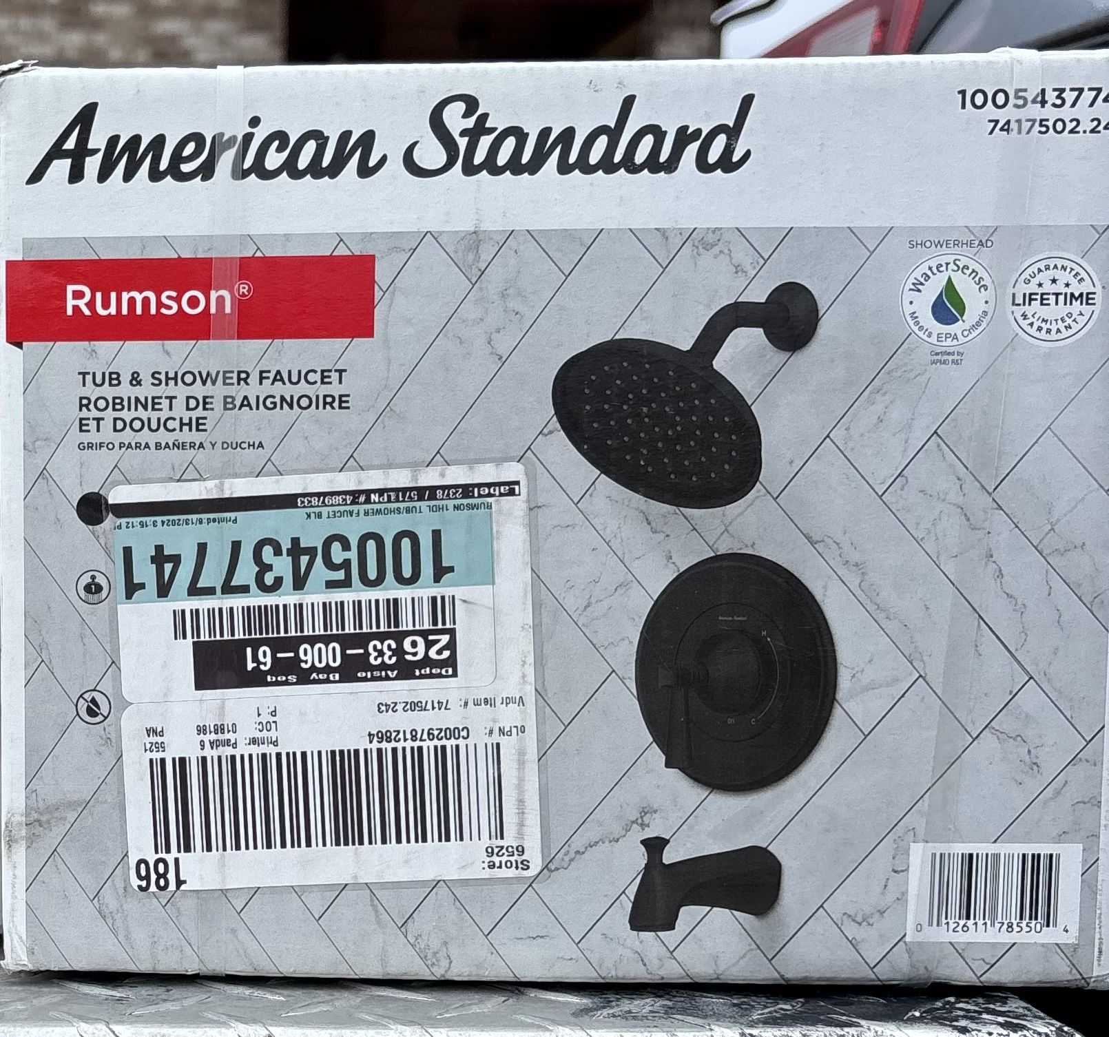 American Standard Rumson Black Shower Kit
