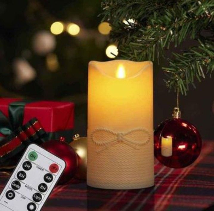 FREEPOWER Flameless LED Pillar Candles Battery Operated Candles with Realistic Moving Flames with Re