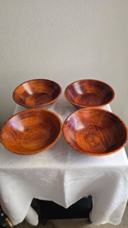 Set of 4 Wooden Bowls