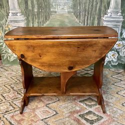 Antique Wood Plank End Gateleg Table (Delivery Service Available)