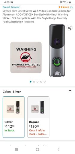 Video Doorbell (Honeywell Vdb105x)