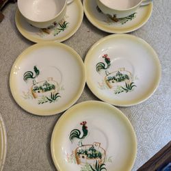 Vintage Paden City Pottery Stoneware with Rooster Motif