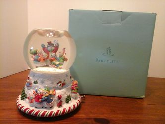 Party Lite snow globe Christmas musical lighted in box.