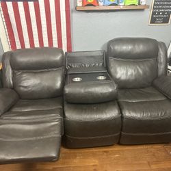 Electric Reclining Sofa Leather