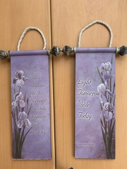 Brand New Inspirational Iris Wall Scroll Hanging Set of 2