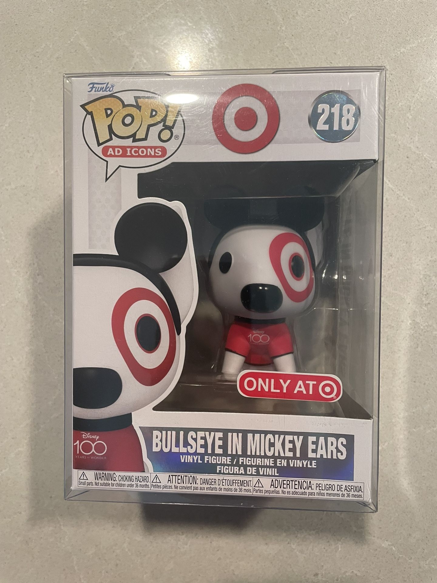 Bullseye Mickey Ears Funko Pop *MINT* Target Exclusive Ad Icons 218 Disney 100 with protector