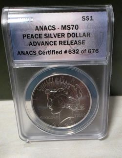 2023 Peace Silver Dollar ANACS MS70 Advance Release
