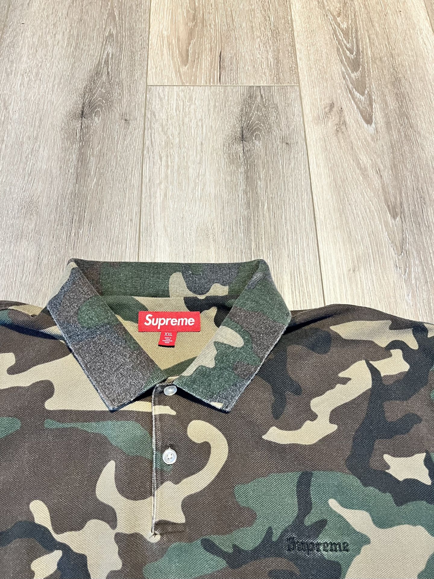 SUPREME WASHED CAMO POLO