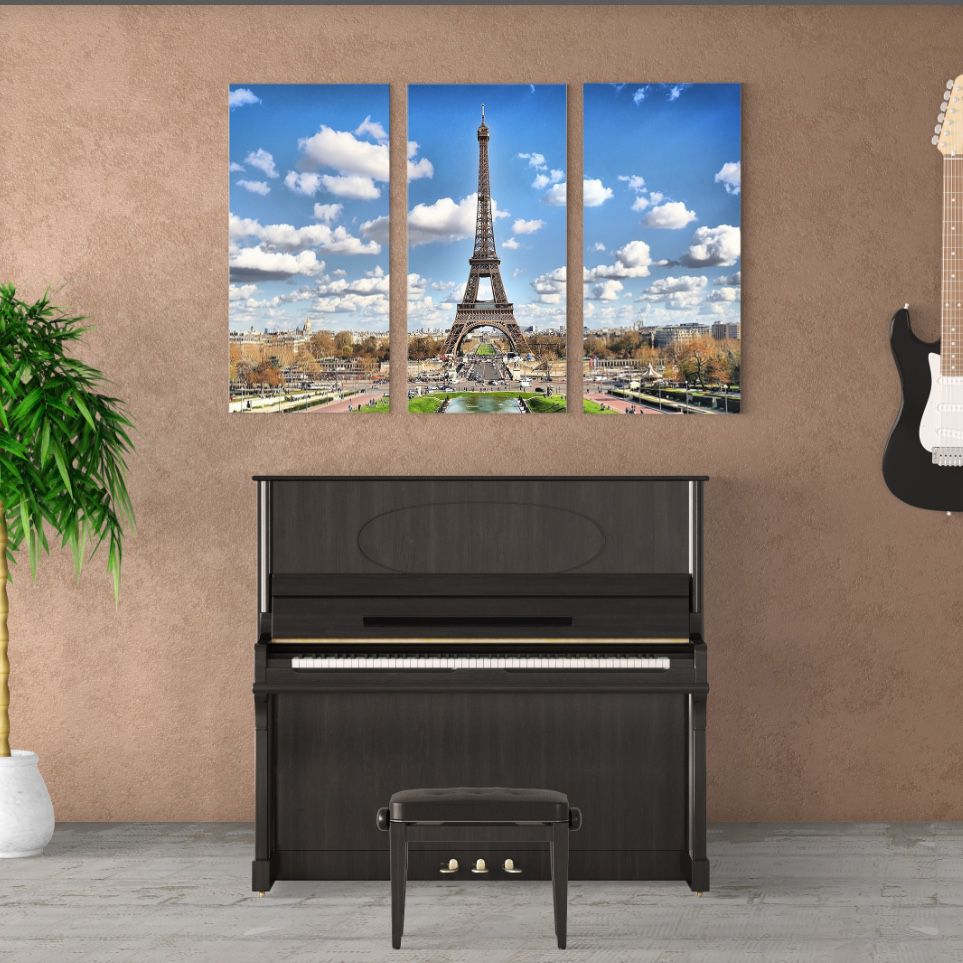 Eiffel Tower Canvas Wrap 3 piece