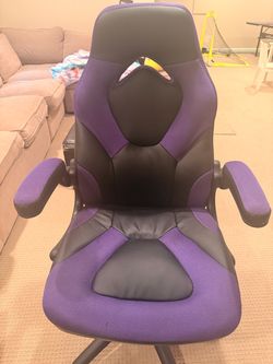 Gaming Chair - Black and Purple LIKE NEW