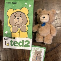 Pop Mart Ted2 Teddy Bear Action Series Necktie Plush Pendant. 