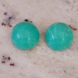 Vtg Round Dome Plastic Clip-on Earrings