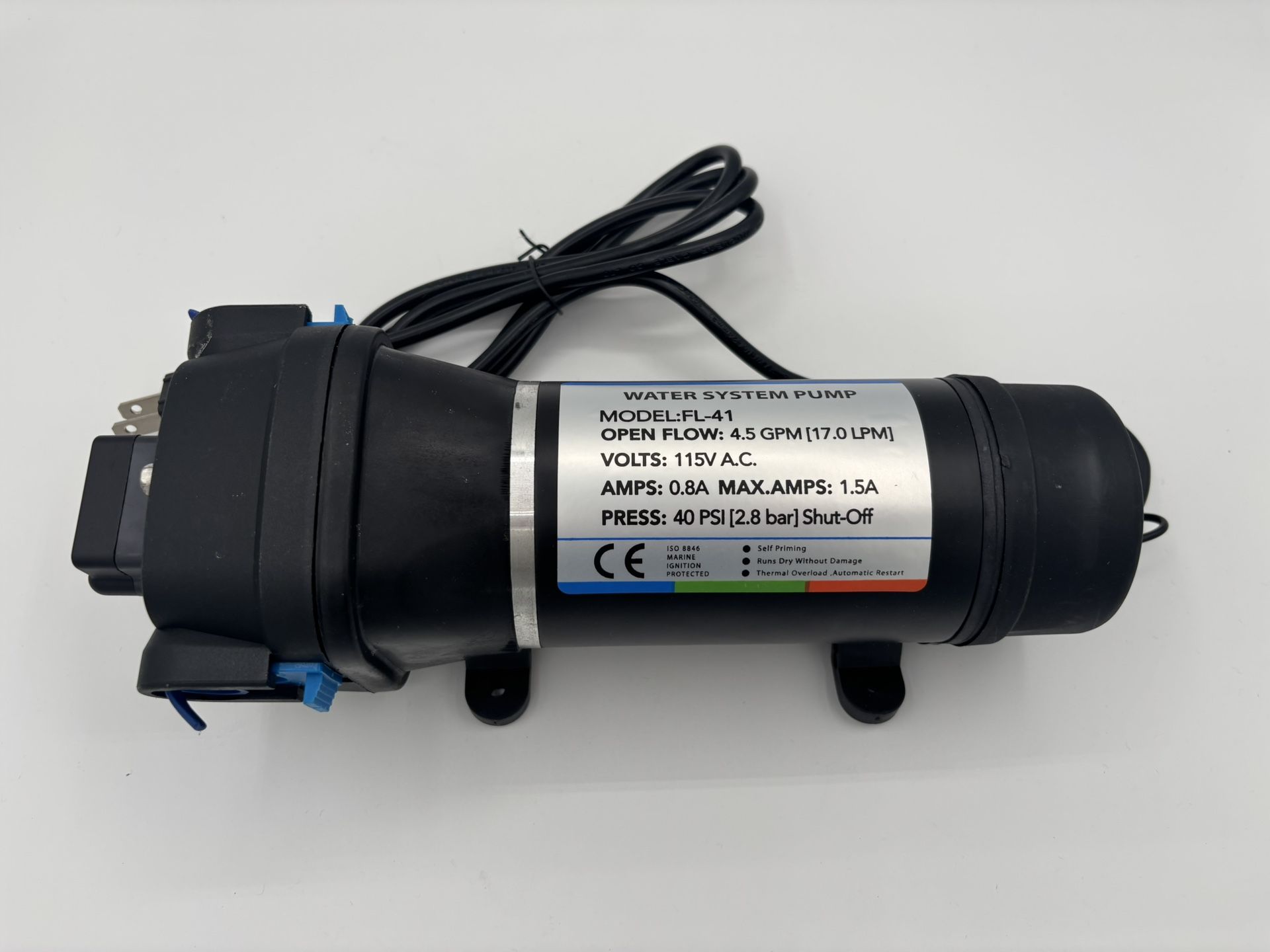 AC 115V Self priming Water Diaphragm Pump 40PSI Pressure Pump 4.5 GPM For Wash