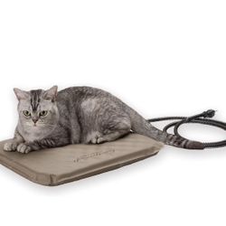 K&H Pet Products Lectro-Soft Outdoor Heated Dog and Cat Bed, Electric Thermostatically Controlled Orthopedic Pet Pad Tan Small 14 X 18 Inches