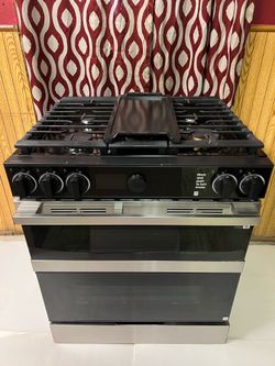 New! Stove Gas Samsung 5 Burners Double Oven