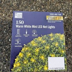 Warm White Mini LED Net Lights Steady Lit 4x6 ft