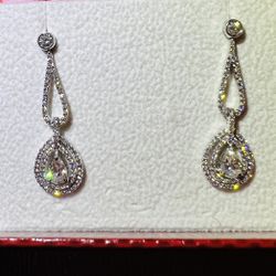 14k WG 3.00 Ct VS/GH Diamond Earrings 