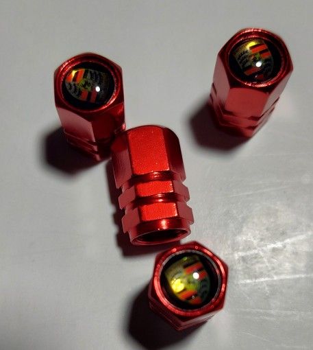 Set Of 4 New Wheel Tire Caps Air Valve Stem Cover For Porsche Car