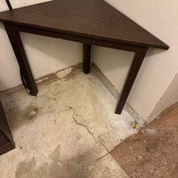 Wood Filing Cabinet & Corner Table