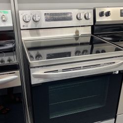 New Scratch And Dent LG 5 Burner Glass Top Stainless Steel Range. 1 Year Warranty 
