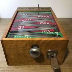 Vintage Coin Operated Arcade Trade Stimulator – Tilt Test Try Your Skill – Pre-Pinball Machine