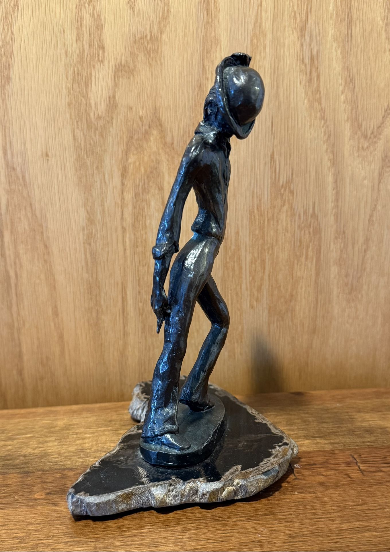 7.5” Signed Donnjo “Donn” Michael Jackson Bronze Sculpture Statue Figure Dancing